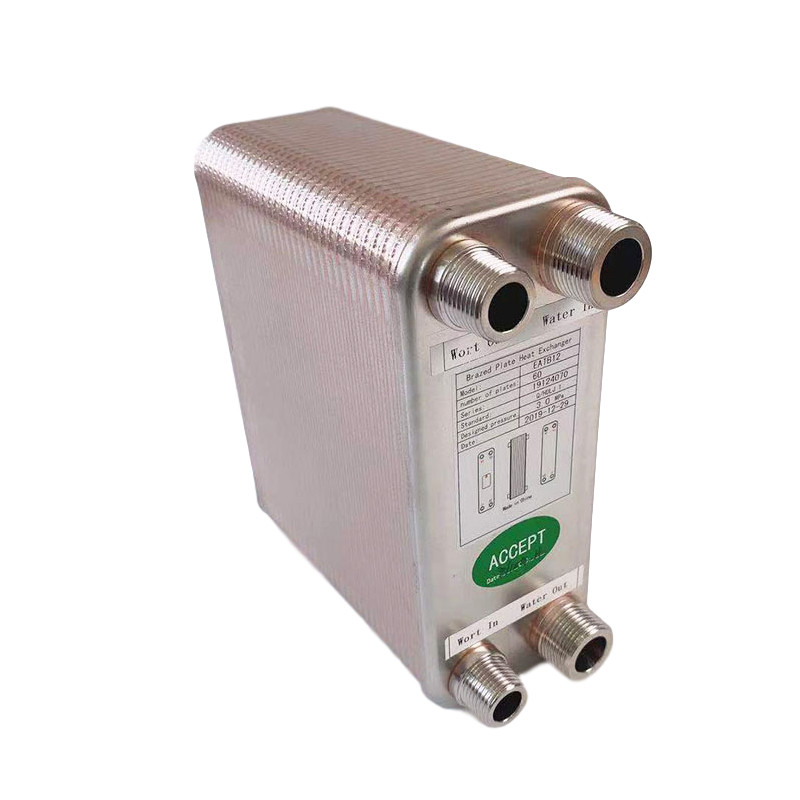 60 Plates Plate Heat Exchanger Water Beer Wort Chiller Cooler 304 Stainless Steel For Home Brewing