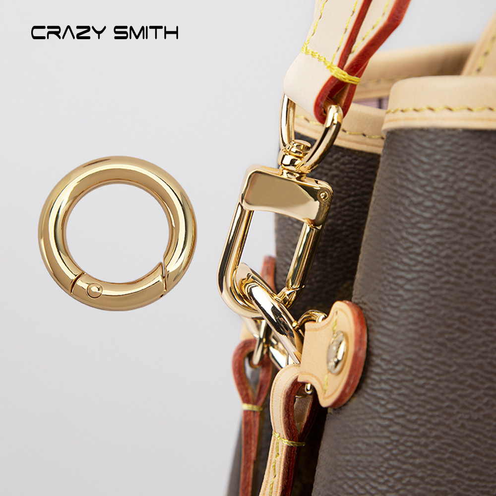 Crazysmith O Ring Round Carabiner For Keychain Fob Clasp Connector Ring For Keychain Clip Strap