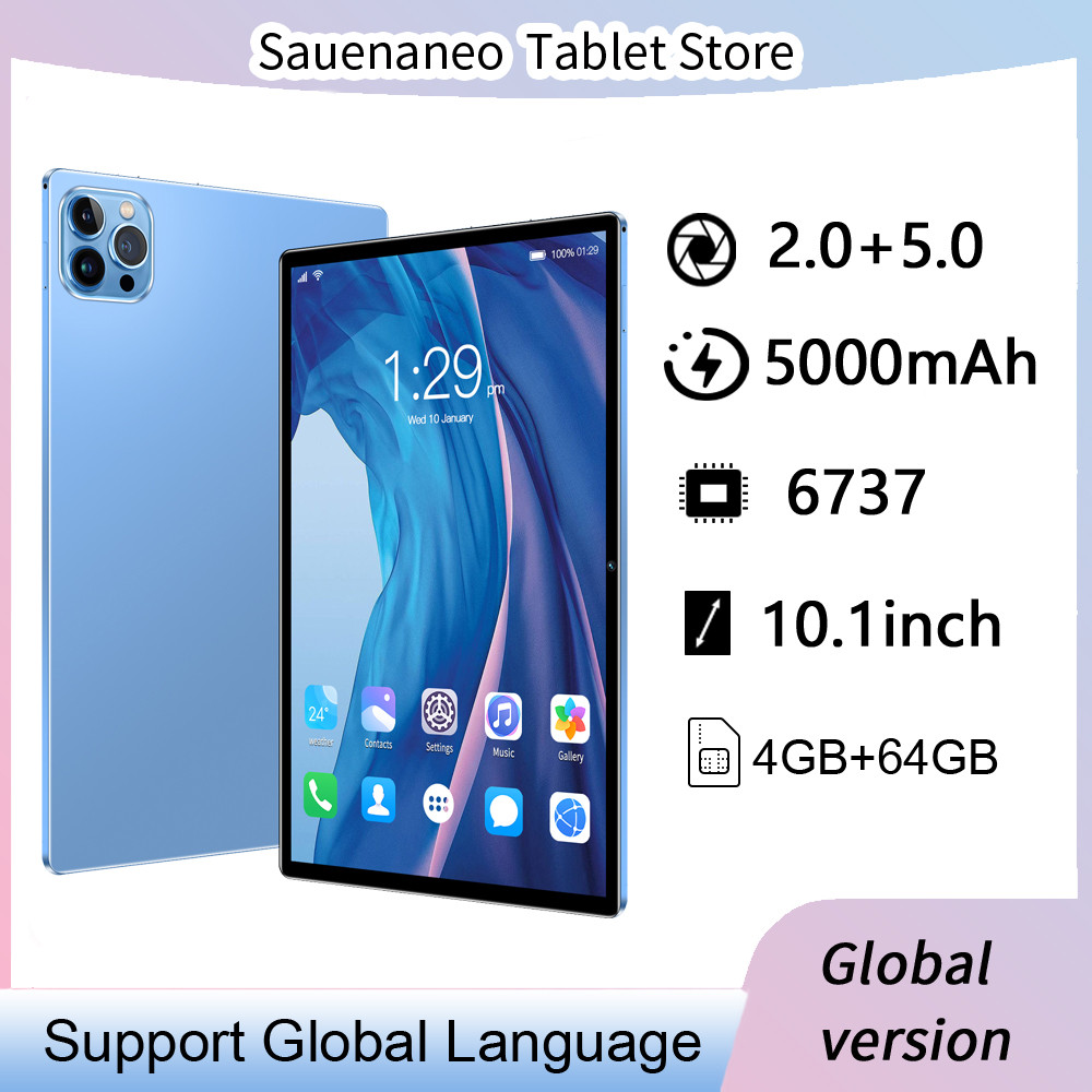 Sauenaneo 2024 New Original 10.1-Inch Android Tablet 4Gb Ram 64 Rom Supports 3G Call 5Gwifi Portable