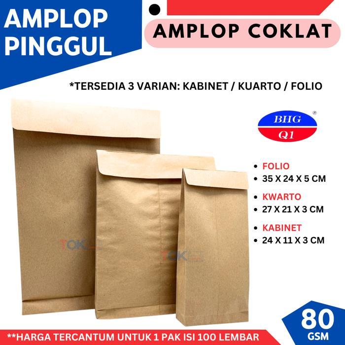 Amplop Coklat Kabinet Pinggul 11X24Cm Isi 100Lbr