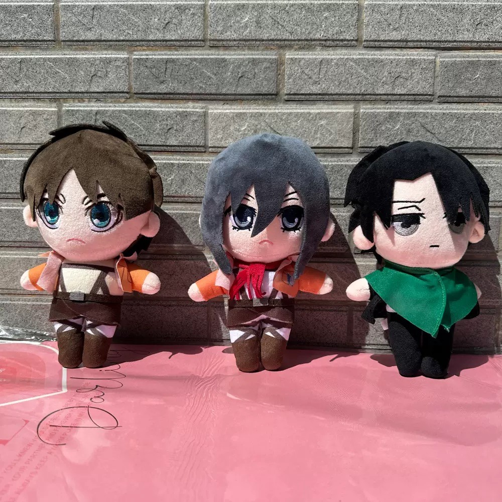 Anime Attack On Titan S Doll Levi Eren Mikasa Cute Collection Green Stuffed Doll Thday Gifts For