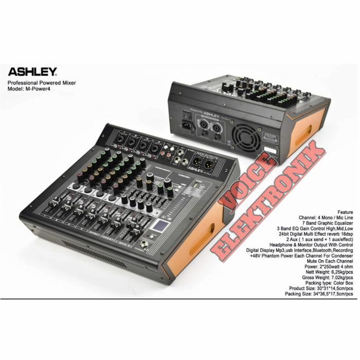 Power Mixer Ashley M Power Original 4Channel Bluetooth Recording