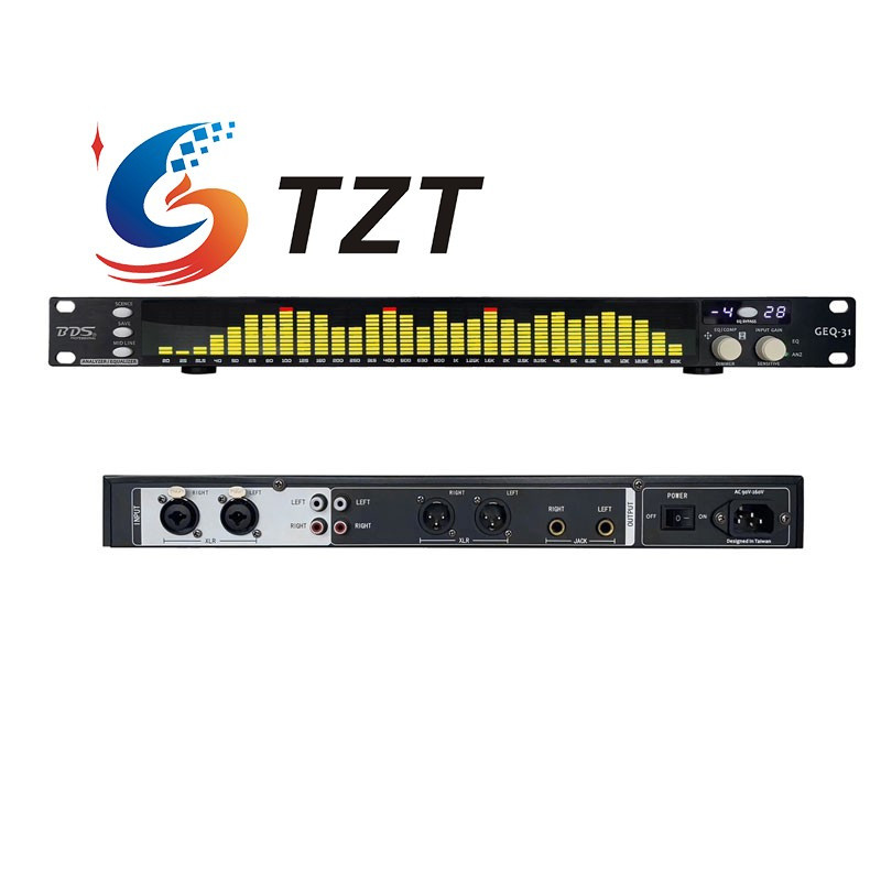 Tzt Bds Geq-31 31-Band 1U Audio Spectrum Analyzer Equalizer Spectrum Display Designed With