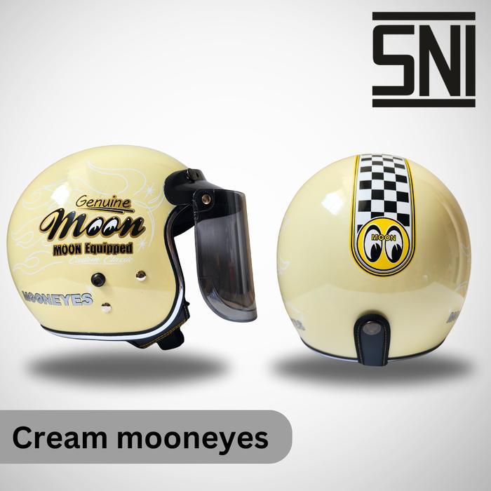 Helm Bogo Retro Classic Motif Moon Eyes