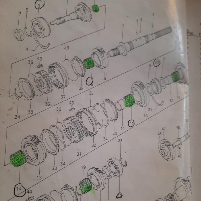 Bearing Bambu Set Transmisi Katana 6Pcs Laher Bambu Perseneling Jimny