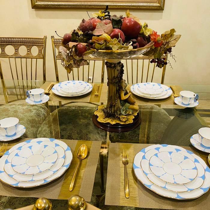 Dinner Set Aynsley England Butterfly Blue 20 Pcs Mewah Cantik