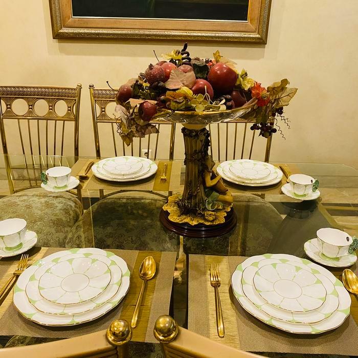 Dinner Set Aynsley England Butterfly Green 20 Pcs Mewah Cantik