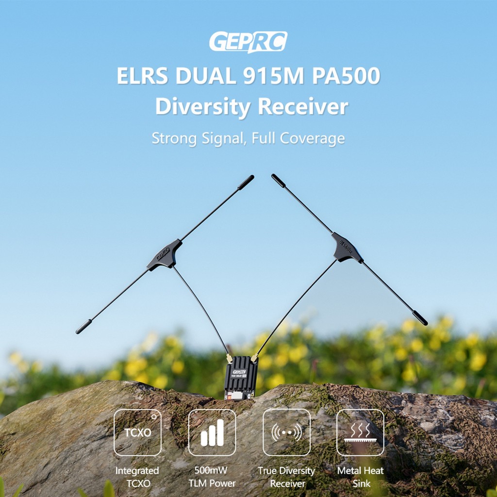 GEPRC ELRS DUAL 915M PA500 Diversity Receiver High-power PA Chip 500mW WIFI DIY FPV Quadcopter