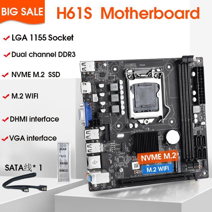 H61S Desktop Motherboard Lga1155 Set With Intel Core I5 3470 Cpu And