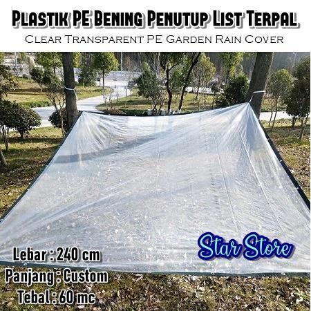 Plastik Bening Tebal Penutup Atap Barang Tanaman Penahan Hujan Meteran