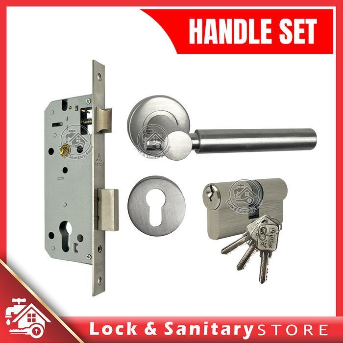Paket Gagang Pintu Handle Set Gagang Kunci Pintu Komplit