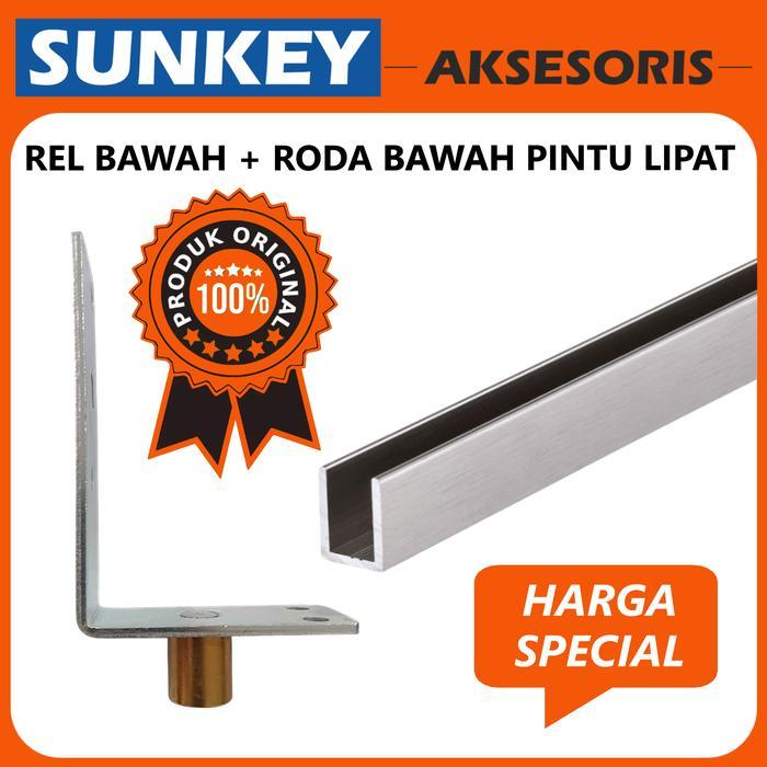 Rel Bawah 4 Meter Pintu Lipat Atau Sliding U Channel Aluminium - 20x20x 1.6mm
