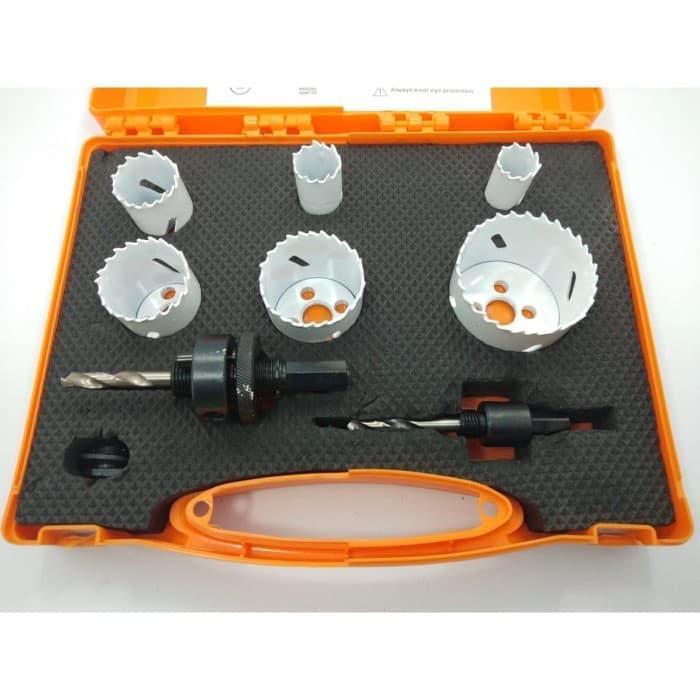 Stamvick Hole Saw Besi Kayu Pvc Set Mata Bor Pelubang Besi 9Pc 19-57Mm