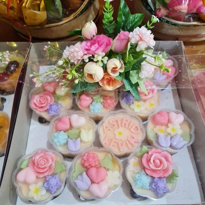 Cup Puding Pelangi Isi 24Pcs / Cup Pudding Pelangi / Gelas Puding Agar Bunga Terpercaya