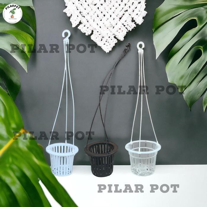 "New" pot bunga tanaman gantung nkt netpot 14cm BENING - nkt netpot anggrek