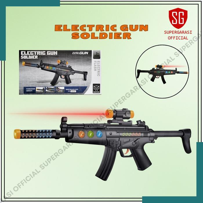 Mainan tembak tembakan anak Flashing Gun mp5 laser led