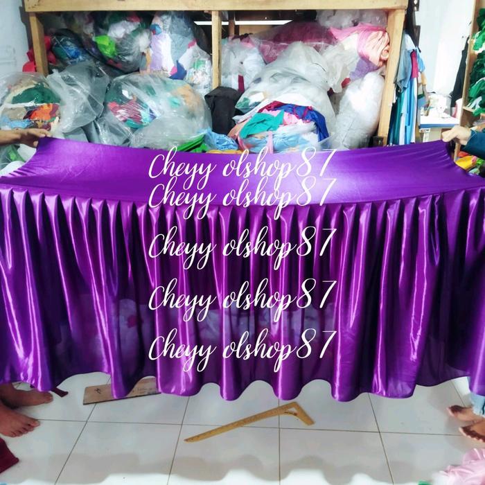 Cover meja standar 75cm x 60cm x 120cm menutupi depan samping kanan Kiri saja Dekorasi Taplak Meja