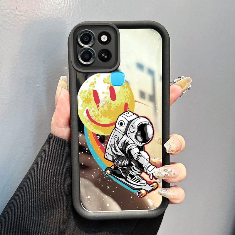 Casing Hp Untuk Infinix Smart 6 Infinix Smart 6 Plus Case astronot NASA Kesing cermin Kasing Silikon