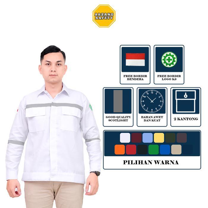SAFETY Wearpack safety baju safety pria lengan panjang seragam kerja proyek Atasan
