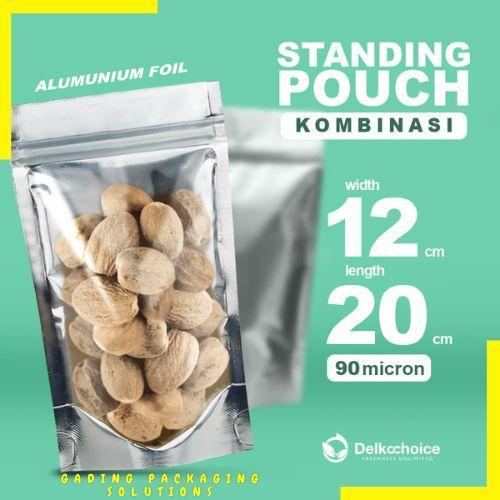 PLASTIK STANDING POUCH KOMBINASI CLEAR SILVER DELKOCHOICE