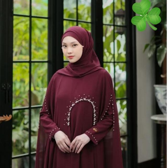 Abaya Hitam Arabian Luna Abaya Elegan Simple Turkey Terbaru 2025 Gamisabaya Ceruty Muslim Abaya