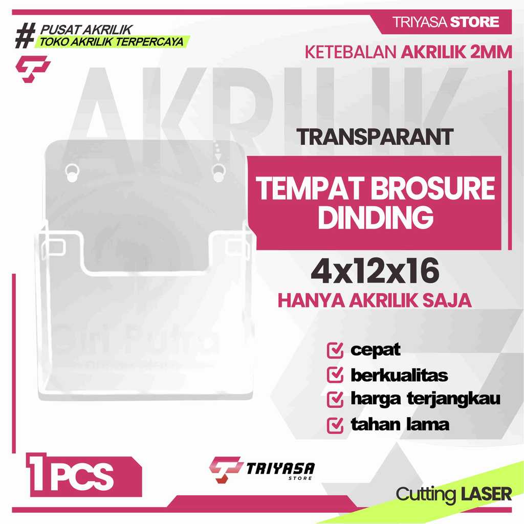 AKRILIK TEMPAT BROSUR DINDING/ RAK GANTUNG BROSUR/ AKRILIK GANTUNG