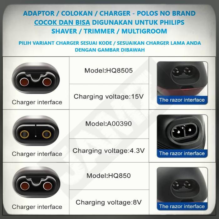 Charger Cocok Bisa Untuk Philips A00390 Hq850 Hq8505 Adaptor Charger