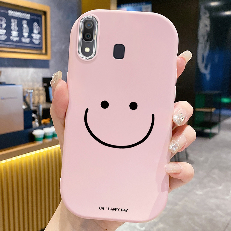 Casing Hp Untuk Samsung Galaxy A20 A30 M10s Case Casing Senyum kematian pola Kesing HP Cesing bulat 