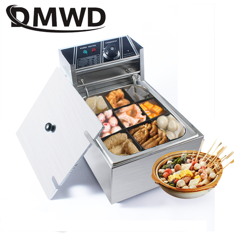 Diskon 110V Commercial Stainless Steel Kanto Cooking Machine Spicy Hot Pot Stove Electric Food Skewe