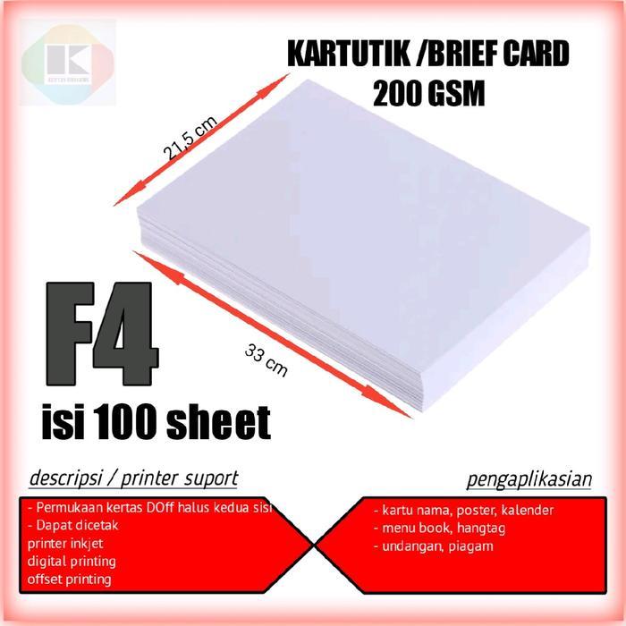 Kertas Bc F4 200 Gsm Kertas Bc 200 Gsm F4 Isi 100 Lembar