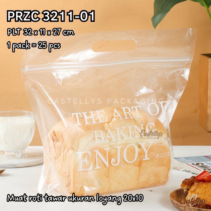 Plastik Roti Klip PRZC 3211-01 Kemasan Roti Zipper Ziplock Bag Roti Tawar Sisir Kasur Sobek Manis