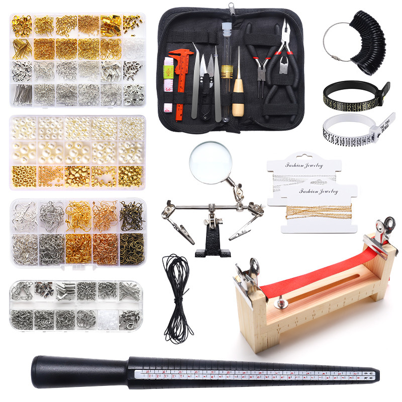 Jewelry Making Supplies Set Head Pins Lobster Clasps Chains Jump Rings Earrings Clasps Hooks for DIY