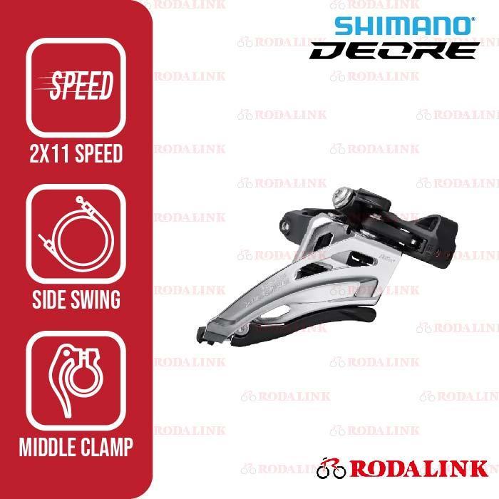 Shimano Front Derailleur FD Sepeda Deore FD-M5100 2x11 Speed - IP