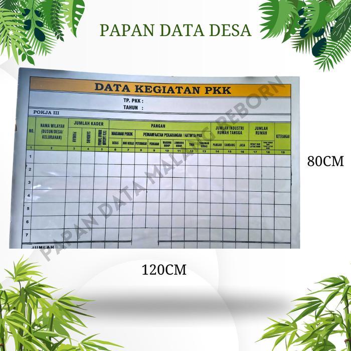 PREMIUM (COD) PAPAN DATA KEGIATAN PKK 80CM X 120CM ORGANISASI DATA KEGIATAN PKK EFISIEN DENGAN
