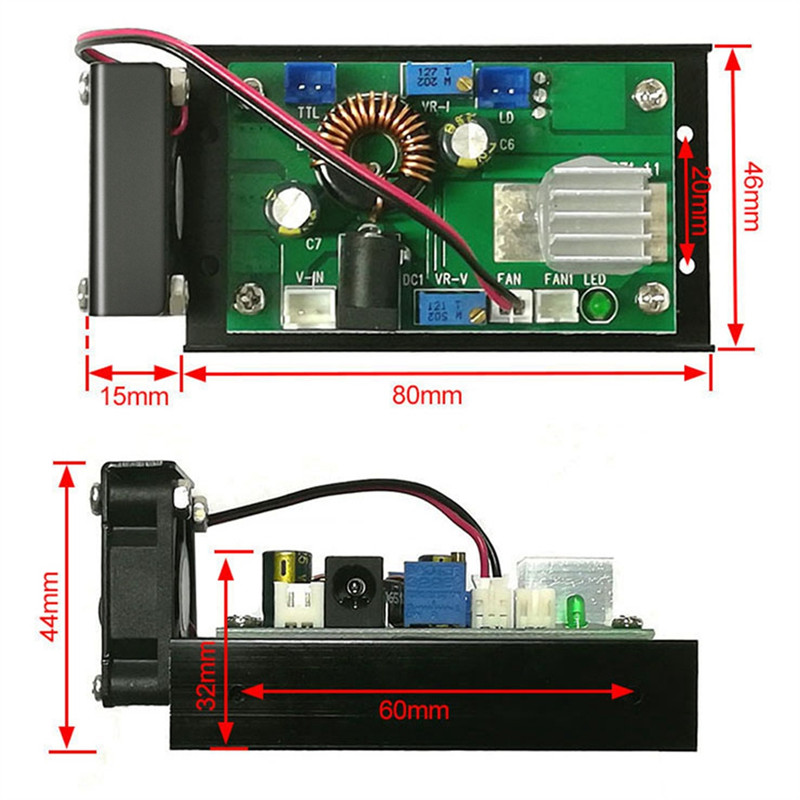 RISE Red/Green/Blue Universal High-Power Laser Diode Constant Current Driver Current and Voltage
