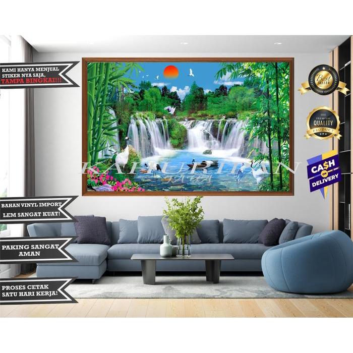 KJ01 - stiker pemandangan 3d - stiker pemandangan aesthetic - stiker pemandangan dinding (sudah