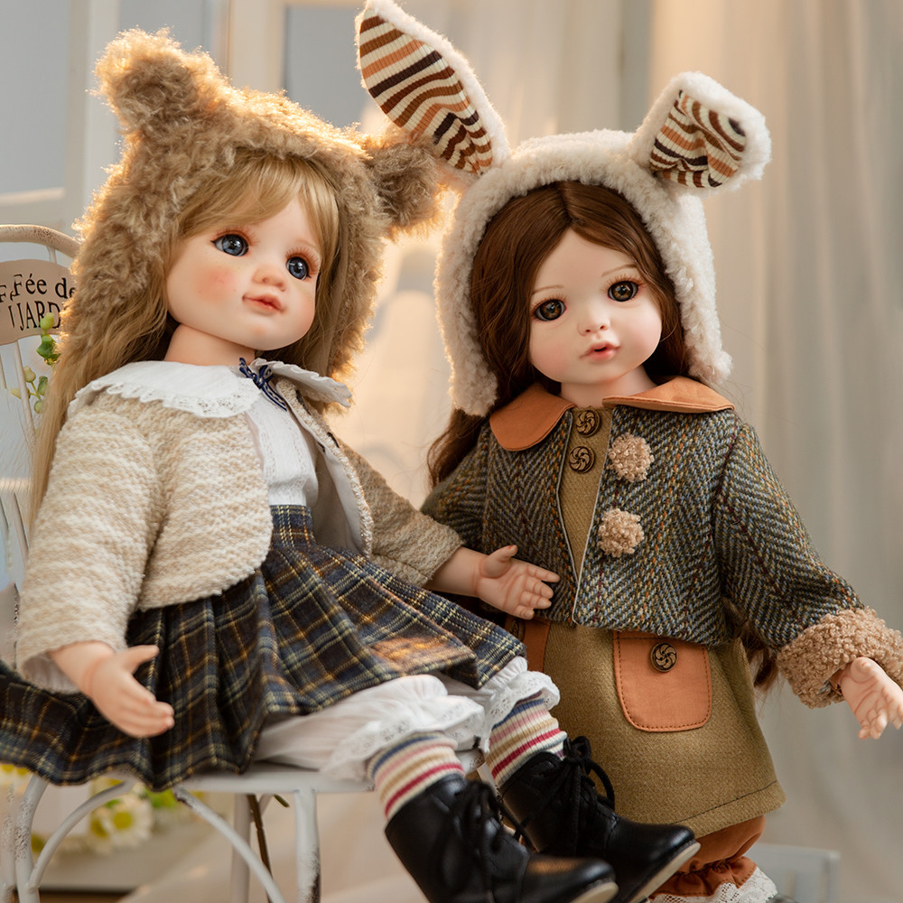 16 Inch Kawaii Porcelain Doll Nordic Style Set Doll Vintage Doll Handmade Ceramic Cloth Body Doll