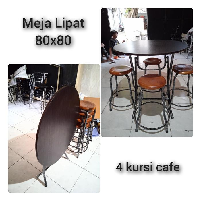 1 Set Meja Cafe Bulat ( 1'Meja + 3 Kursi ) Meja Cafe Minimalis