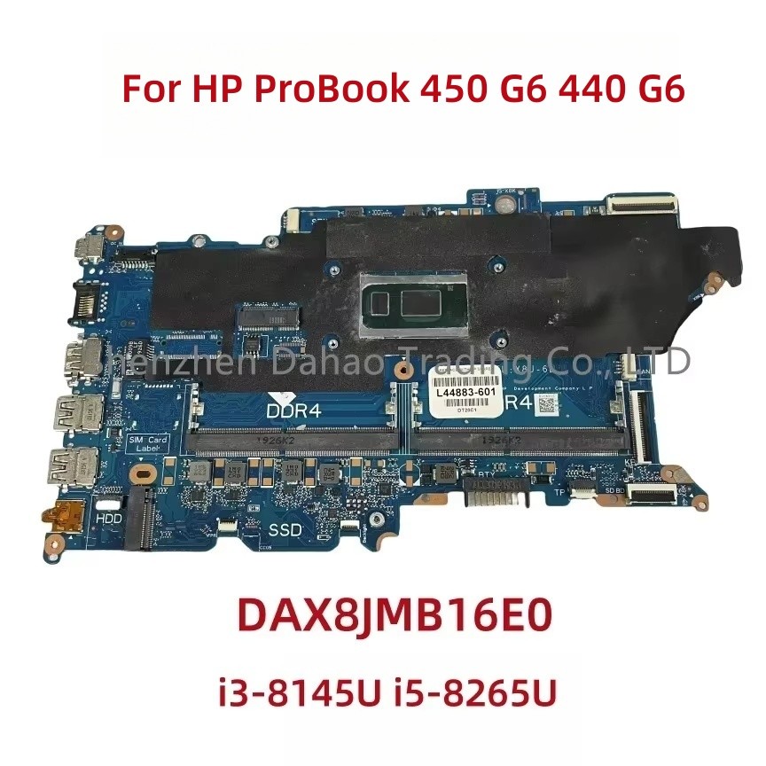 For HP ProBook 450 G6 440 G6 Laptop Motherboard DAX8JMB16E0 With i3-8145U i5-8265U CPU DDR4