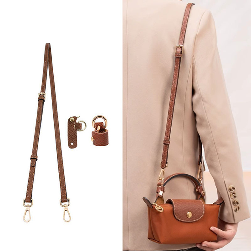 Leather Replacement Crossbody Bag Strap for Longchamp Mini Bag Shoulder Strap Without Punching