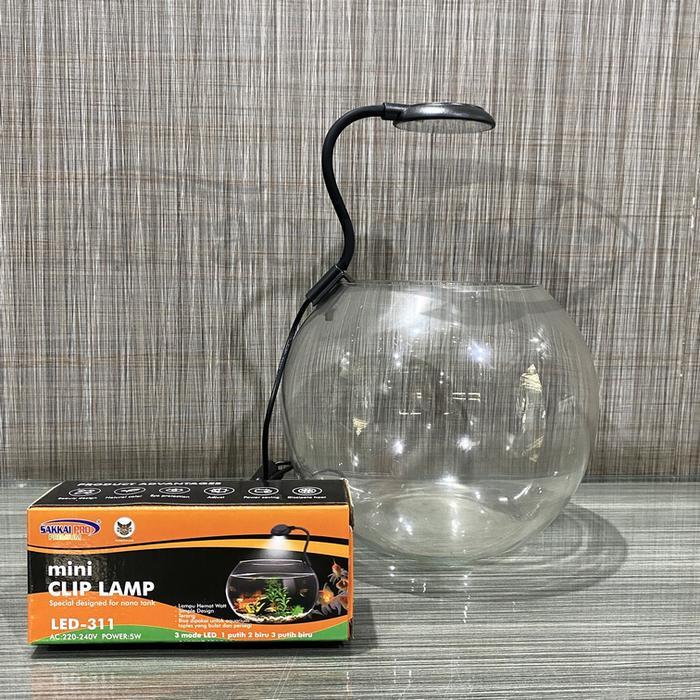 SAKKAI PRO LED-311 LAMPU LED AQUARIUM FISH BOWL TOPLES NANO KECIL MINI
