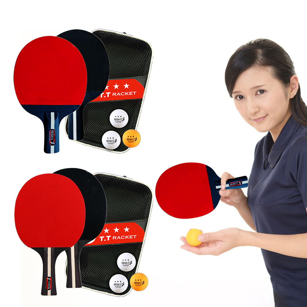 Ping Pong Paddles 2 Rackets & 3 Ball Table Tennis Racket Professional 2 Player Ping Pong Set with Ba