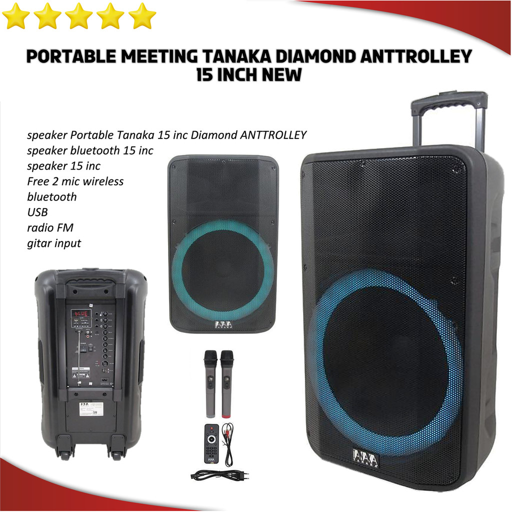 speaker Portable Tanaka 15 " Diamond ANTTROLLEY speaker bluetooth 15"
