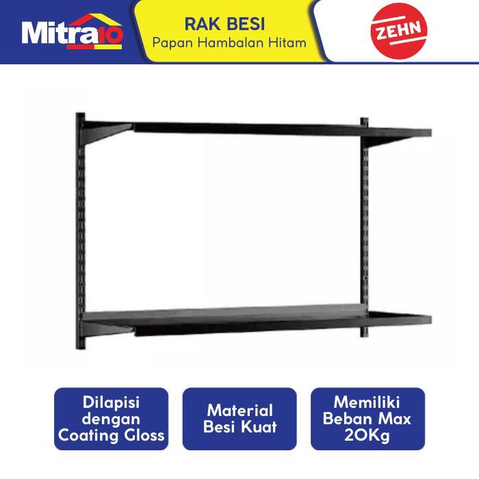 Rak Besi Papan Hambalan Hitam - Set, Minimalis - Zehn