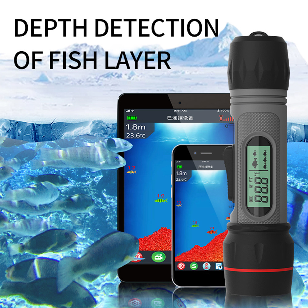 Portable Sonar Fish Finder Waterproof Wireless Bluetooth Depth Finder Ice Fish Finder with Depth