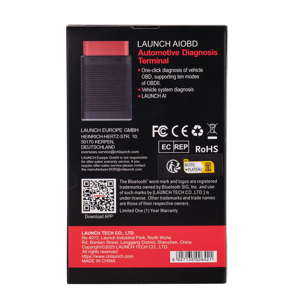 LAUNCH AIOBD Bluetooth Connector OBD2 Scanner Full OBD Function Lifetime Free For Android for IOS