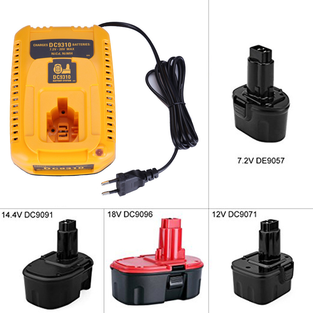 BARU Dc9310 Ni-Cd Ni-Mh Replacement Charger For Dewalt 7.2V 9.6V 14.4V 18V Battery DC9096 DE9310 DE9