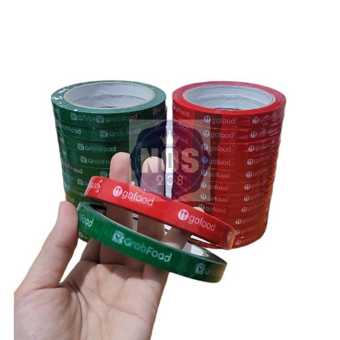 Isolasi Printing Ojol Makanan 12mm x 65meter / Isoalasi GoFood / Isolasi Grabfood