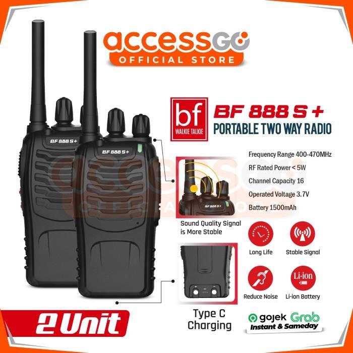 "New" Walkie Talkie BF 888s Plus HT Jarak Jauh 10km WATERPROOF Radio Handy Talky isi 2 Unit sudah