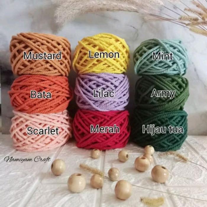 "New" 4MM Tali katun macrame Benang Macrame